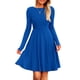 thumbnail image 1 of Vestido PRETTYGARDEN de Otoño Azul de Punto Acanalado de Manga Larga Talla L, 1 of 8