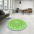 thumbnail image 3 of Ahgly Company Indoor Round Patterned Nebula Green Area Rugs, 4' Round, 3 of 6