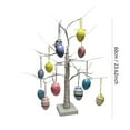 thumbnail image 2 of Lighted Easter Tree Decor, 23.62" White Birch Tabletop Tree with 12 Painted Easter Egg Ornaments, Spring Decoration for Home Party Classroom Bedroom (Battery Operated), 2 of 7