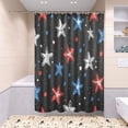 thumbnail image 6 of 4-Piece Bathroom Set with Waterproof Shower Curtain with Non-Slip Bath Mat, U-Shaped Mat & Toilet Lid Cover Stars Doodle Pattern, 6 of 8
