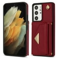 thumbnail image 2 of Dteck for Samsung Galaxy S21+ Wallet Case with Crossbody Lanyard, PU Leather Card Holder Purse Shockproof Phone Cover for Samsung Galaxy S21+,Red, 2 of 5