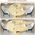 thumbnail image 4 of 47"–63" Extendable Round Dining Table with Storage Shelf Base, Converts to Oval Kitchen Table for 4–6, Modern Farmhouse, 4 of 9