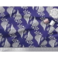 thumbnail image 2 of Soimoi Polyester Crepe Fabric Leaves & Floral Block Printed Fabric 1 Yard 42 Inch Wide, 2 of 3