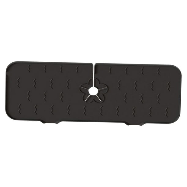 Tapete reutilizable para grifo de fregadero, protector de encimera de fregadero, protector contra salpicaduras de fregadero, grifo Negro