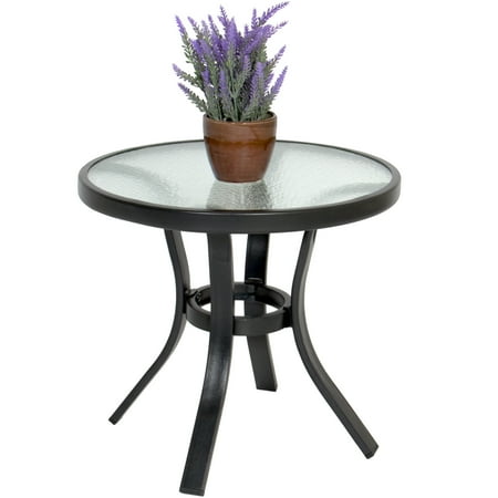 table glass side outdoor patio tempered choice round steel