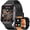 Black Steel, black silicone and orange silicone, variant on VOPOCO Smart Watches for Men Women (Make/Answer Calls) 1.96'' HD Big Screen Outdoor Sports Watch IP67 Waterproof Activity Tracker Compatible for Android iPhone