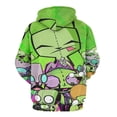 thumbnail image 3 of Invader Zim Mens Womens Novelty Hoodie 3D Print Pullover Hooded Long Sleeve Sweatshirts Tops Blouse with Pocket, 3 of 8