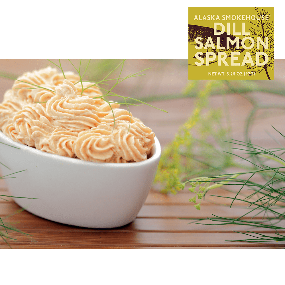 (3 pack) Alaska Smokehouse 3.25oz Dill Salmon Spread Tin, Made with Wild Alaskan Pink Salmon and Cream Cheese