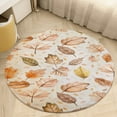 thumbnail image 4 of Autumn Harvest Maple Leaves Thanksgiving Soft Bedroom Round Area Rug, Washable Cute Nursery Circle Throw Mat, Non-Slip Contemporary Small Low Pile Floor Carpet for Dorm Bedside, 4 of 6