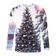 Christmas Shirts for Men Long Sleeve Christmas Graphic Print Pullover T