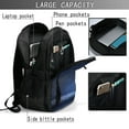 thumbnail image 4 of Balery Retro Blue Glitter Print USB Charging Backpack for Men and Women - Water-Resistant, Anti-Theft Laptop Backpack with USB Port for Travel, Work, School, and College, 4 of 7