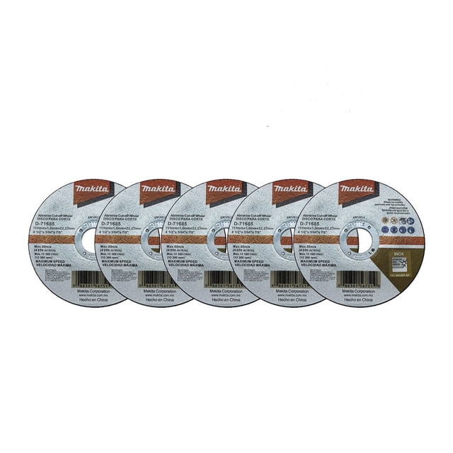 Disco de corte para acero inoxidable paquete de 5 piezas MAKITA D-71685