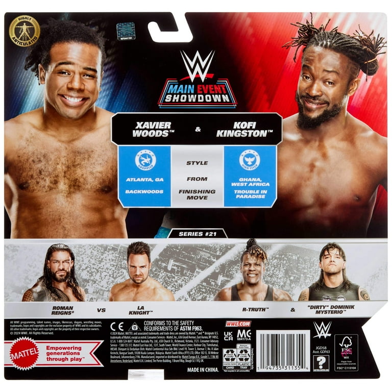 【激レア】マンチェスターUTD トレブルウィナーズ フィギュア18体セット WWE Main Event Showdown Xavier Woods & Kofi Kingston Action