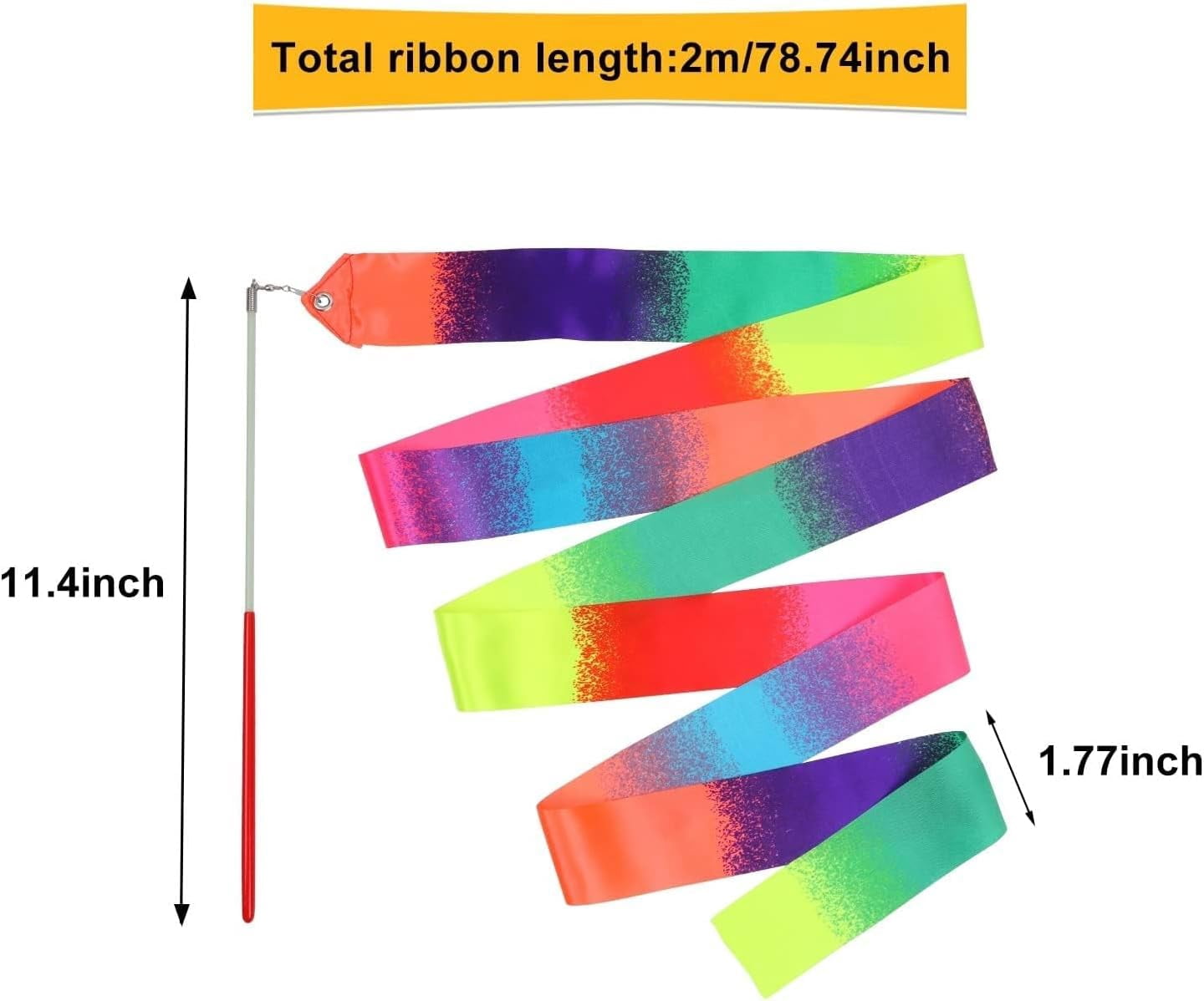 Ribbon Dancing Wands Party Favors for Kids, Rainbow Birthday Decorations, Princess Party Supplies, Girls Party Games, Gymnastics Goody Bag Stuffers