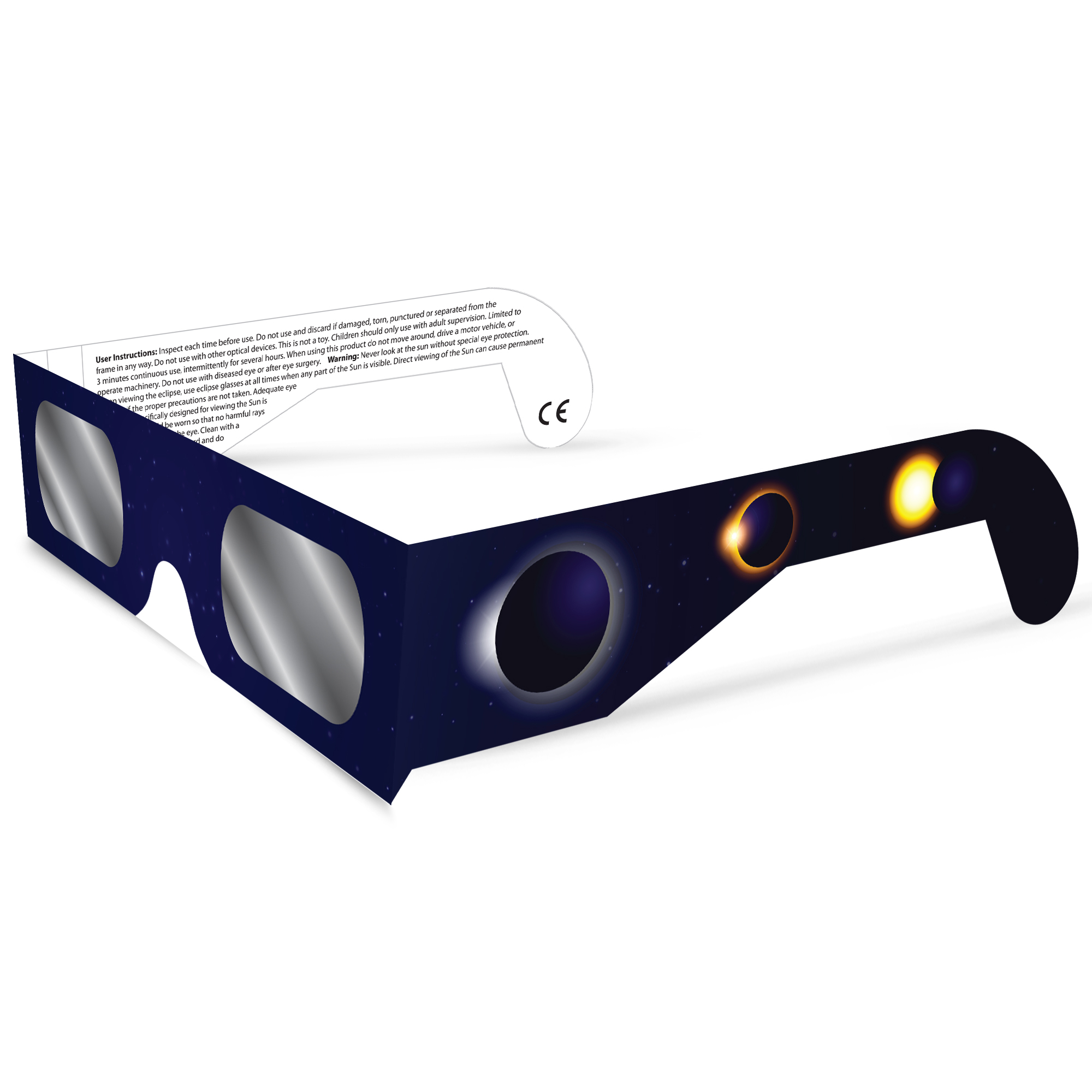 VisiSolar Solar Eclipse Glasses Made in USA (Pack of 5) CE ISO Certified NASA Approved Glasses - image 5 of 10