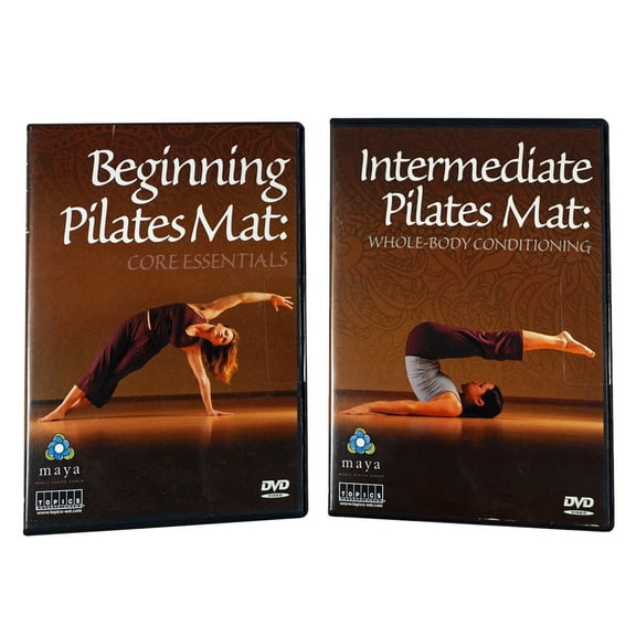 Set of 2 Yoga Training DVD - Beginning Pilates Mat: Core Essentials   Intermediate Pilates Mat: Whole Body Conditioning