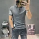 thumbnail image 3 of Camisetas con cuello para hombre, ropa estética elegante 2024, top XL, ropa de calle para gimnasio, moda informal, polo a rayas, camiseta básica para hombre, 3 of 5