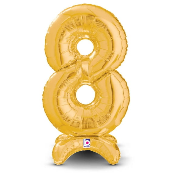 25 inch Standups Number 8 - Gold (Air-Fill Only) Foil Mylar Balloon - Party Supplies Decorations