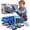 Blue, variant on Dinosaur Truck Toys with Ejection Shooting Game PETSCOOL Triceratops Car Playset and Foldable Storage Garage for Kids Aged 3 To 12