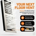 thumbnail image 3 of 4X12 Floor Vent Covers Floor Register with Mesh Cover Trap, Heat and Air, Walkable Metal Floor Vent for HVAC Duct, Contemporary, Satin Nickel, 3 of 7