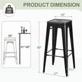 thumbnail image 3 of VINEEGO 30 Inches Metal Bar Stools High Backless Stackable Stools Indoor-Outdoor Counter Stools Set of 4 (Black), 3 of 7
