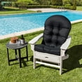 thumbnail image 3 of YEXJ Patio Adirondack Chair Cushion - 49” x 23” High Back Rocking Chair Cushion w/Fixing Straps, Durable & Fade Resistant, 5” Thick Tufted Seat Pad for Indoor & Outdoor Chairs (Black, 1), 3 of 10