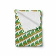 thumbnail image 2 of Alligator Soft Flannel Fleece Throw Blanket, Crocodile Family in Green Bushes Striped Reptile Animals Childrens Fun Cartoon, Cozy Plush for Indoor and Outdoor Use, 50" x 60", Multicolor, by Ambesonne, 2 of 6