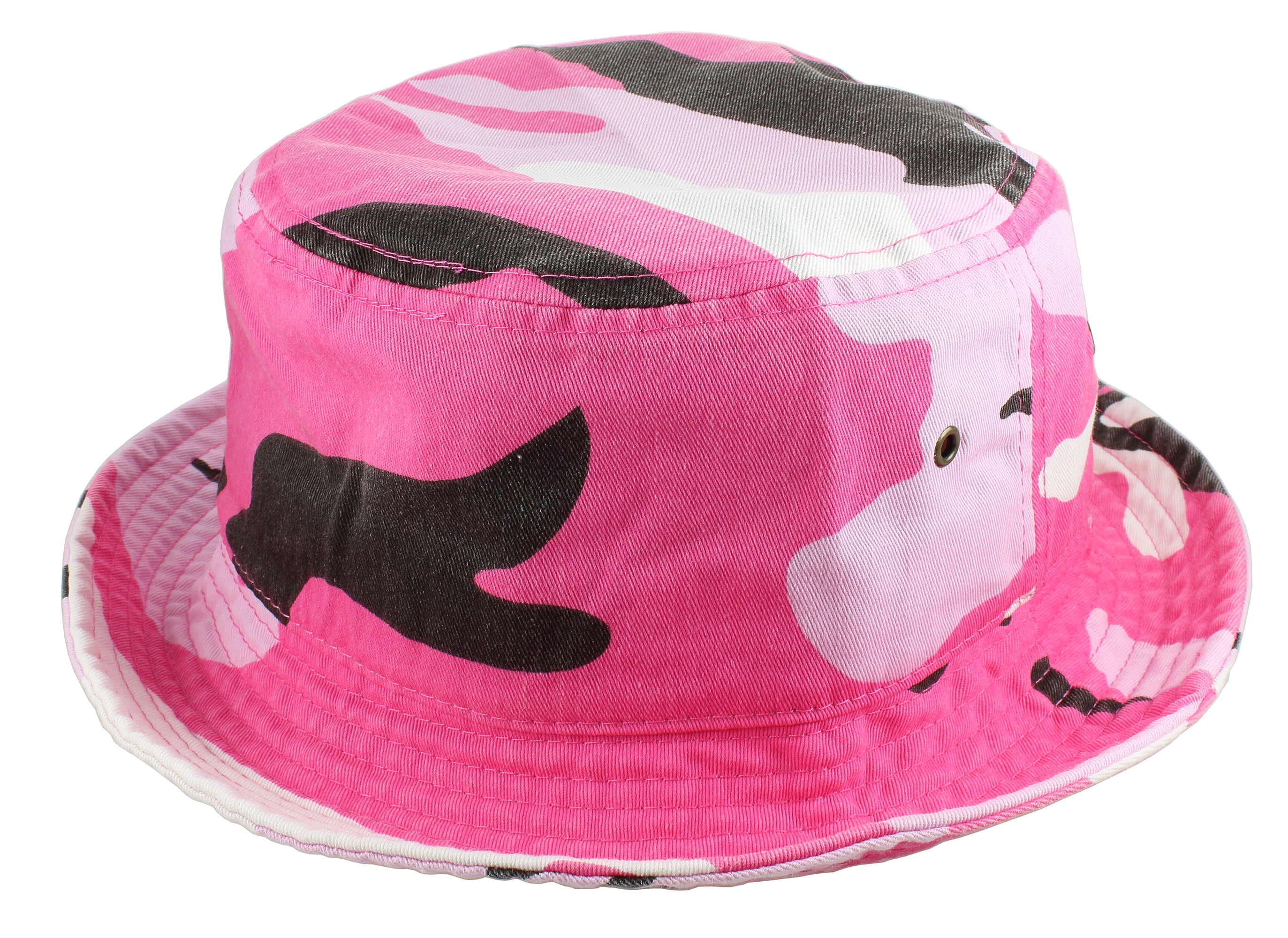 Gelante Packable Fishing Hunting Summer Travel Bucket Hat Cap. Pink CamoL/XL