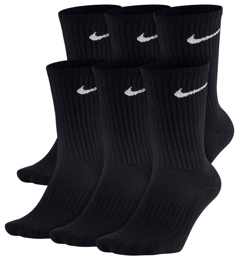 Nike - Nike Cotton Crew Socks 6 Pack - Black - M - Walmart.com