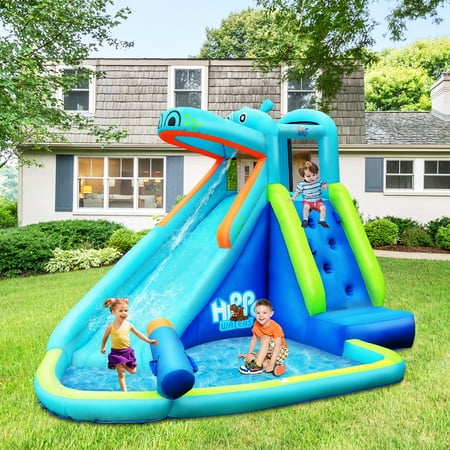 Chateau Gonflable D Enfant Design Hippopotame Avec Piscine Toboggan Mur D Escalade Aire De Jeu A L Interieur L Exterieur Pour Les Enfants 3 10 Ans Charge Maximale 90 Kg Souffleur Non Inclus Walmart Canada