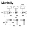 thumbnail image 2 of Musiclily Pro 3x3 Lyra Classical Guitar Tuners Tuning Machines Heads Pegs Keys, Gold, 2 of 5