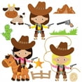 thumbnail image 2 of Cute Cartoon Cowgirl Wall Decal Sticker Set Wallmonkeys Peel and Stick Graphic (18 in H x 18 in W) WM502994, 2 of 4