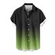 thumbnail image 5 of Blusa y camisa de manga corta con cuello vuelto para hombre, blusa informal de moda con cuello vuelto, estampado degradado, camisa de manga corta con botones, blusa de poliéster para hombre, 5 of 6