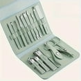 thumbnail image 4 of "16-Piece Premium Stainless Steel Nail Clipper Set - Modern Travel Kit with Straight File, Ear Picks, Scissors & Professional Beauty Tools"​, 4 of 11
