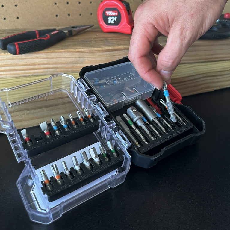 Hyper Tough 44 Piece Impact Rated Bit Set in Click Fit Case 43026CF Walmart
