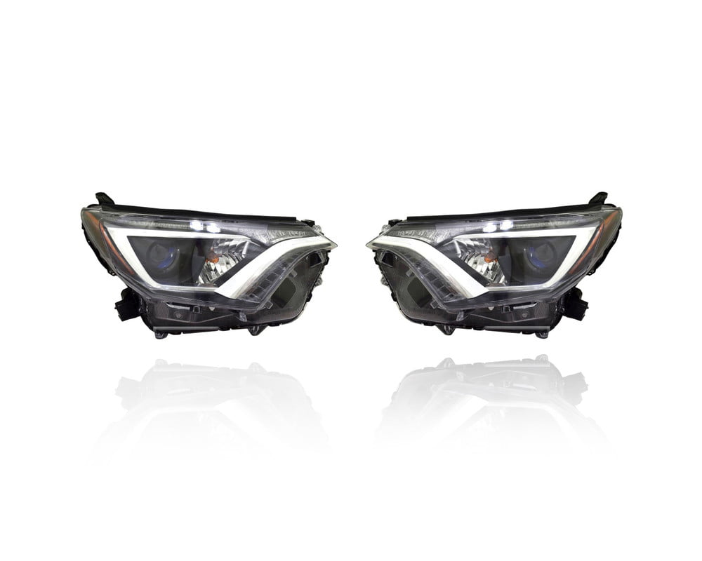 Headlights Halogen Headlamps Left+Right For 2016 2017 2018 Toyota Rav4 Set