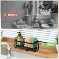 thumbnail image 5 of Organizador de fregadero Caddy Estante de esponja de acero inoxidable | Soporte de encimera resistente a la corrosión con bandeja de drenaje | Ventosas antideslizantes | Diseño que ahorra espacio |, 5 of 5