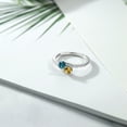 thumbnail image 3 of Gem Stone King 925 Sterling Silver London Blue Topaz and Yellow Citrine Bypass Ring for Women (0.83 Cttw, Gemstone November Birthstone, Round 4MM, Available in Size 5, 6, 7, 8, 9), 3 of 4