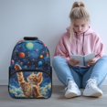 thumbnail image 2 of Yuyamidu Cute Cat Kids Backpack for Boys Girls 8-14, Planet School Backpack, Large Capacity Bookbag for Middle School Students, 2 of 7