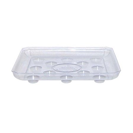 10 in. Square Plastic Carpet Saver Footed Planter Saucer  Clear - Pack of 25