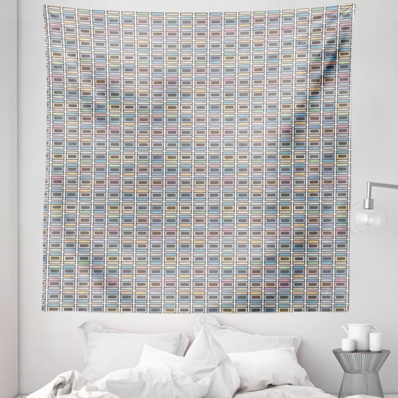 Abstract Tapestry, Pastel Simplistic Motifs Rhythmic Illustration, Fabric Wall Hanging Decor for Bedroom Living Room Dorm, 5 Sizes, Multicolor, by Ambesonne