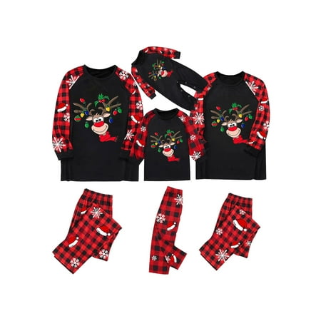

Ma&Baby Christmas Family Matching Pajamas Set Xmas Nightwear Sleepsuit Loungewear Set for Adult Kid Baby