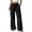 Black, variant on Women's High Waist Gauze Wide Leg Pants Elastic Waistband Loose Fit Breathable Casual Trousers with Pockets,XXL