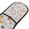 thumbnail image 4 of Yayeee Double Oven Mitt Kitchen Heat Resistant Baking 35" x7" Quilted Glove, Beige Stars, 4 of 6