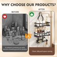 thumbnail image 6 of VEGCOO Wall Mount Shower Caddy, No Drilling Over Head Shower Organizer with 2 Tier Baskets + Bottom Hanging Rack, Rustproof Matte Black Carbon Steel, Adhesive Mount Bathroom Shelf for Shampoo & Soap, 6 of 7