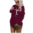 thumbnail image 2 of Reduce Price！Lulshou Women Sweater,Women Fashion O-neck 3D Printing Pullover Easy Long Sleeves Shirt Womens Tops,Wine 8(L), 2 of 6