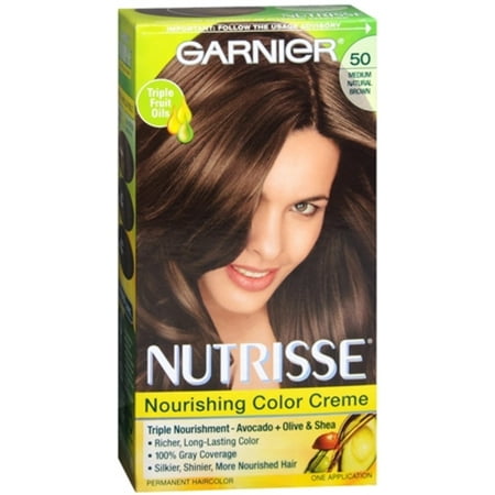 4 Pack - Garnier Nutrisse Nourishing Hair Color Creme, 50 Medium Natural Brown 1