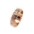thumbnail image 1 of 14K pink rose gold hand engraved Hawaiian plumeria scroll band ring cut out 6mm size 10, 1 of 4