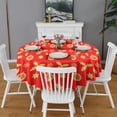 thumbnail image 2 of Christmas Round Tablecloth 70x70in(178x178cm) – Waterproof Polyester Table Cover with Full Print Design, Wrinkle Resistant & Washable for Kitchen Dining Party Decor, 2 of 6