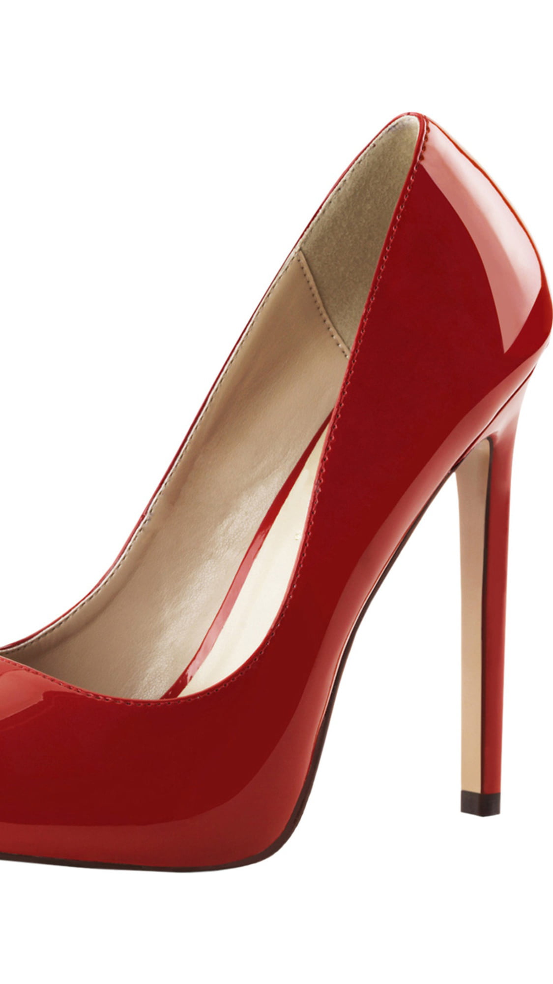 red closed toe pumps